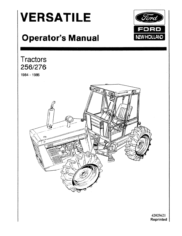 Versatile 256 and 276 Tractor Manual