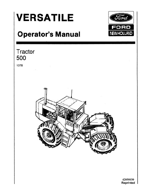 Versatile 500 Tractor Manual | Farm Manuals Fast