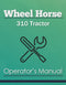 Wheel Horse 310 Tractor Manual Cover