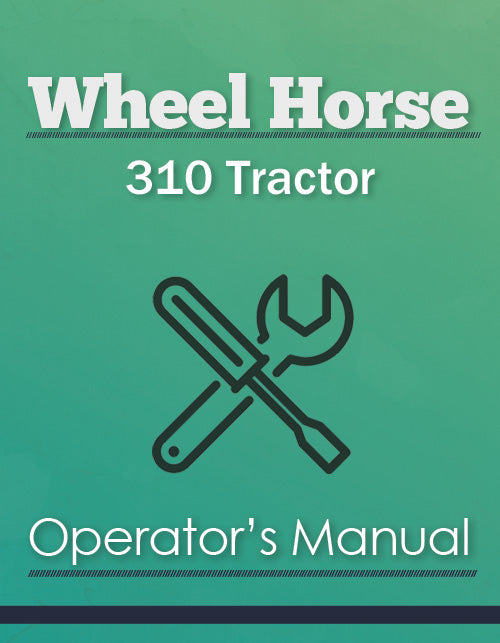Wheel Horse 310 Tractor Manual Cover