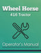Wheel Horse 416 Tractor Manual Cover