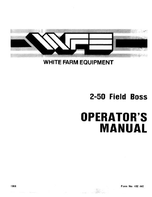 White 2-50 Tractor Manual