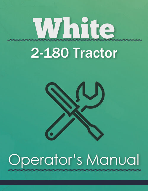 White 2-180 Tractor Manual Cover