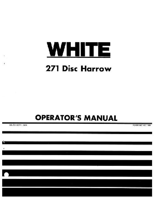 White 271 Disc Harrow Manual
