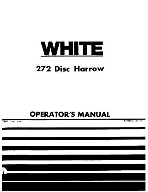 White 272 Disc Harrow Manual
