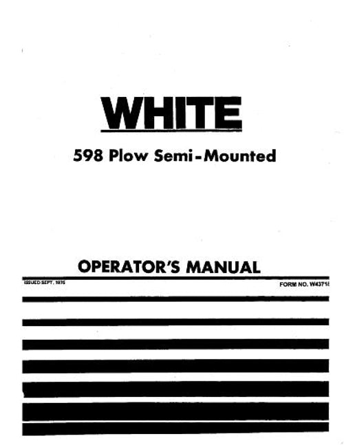 White 598 Moldboard Plow Manual